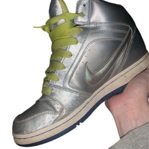 holographic Nike high top sneakers